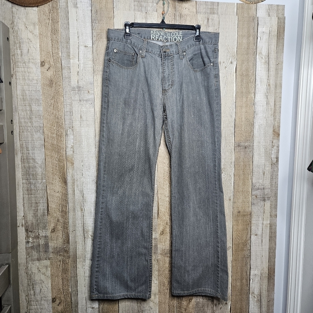 Kenneth Cole Reaction Gray Straight Leg Denim Jeans Size 34x34